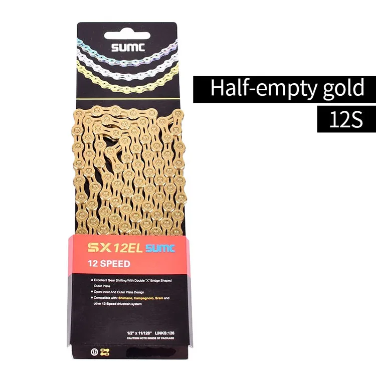 

Golden 116Links SUMC Bicycle Chain 10 Speed MTB Cycling Chain Bike Parts, Gold
