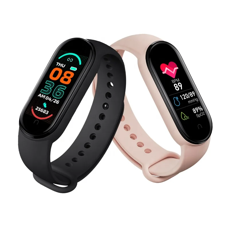 

M6 smart bracelet Waterproof Sport Fitness Heart Rate Blood Pressure Monitor Smart Watch Band M6 Smart Bracelet for mi band 6, Black,pink,yellow,purple,orange,blue