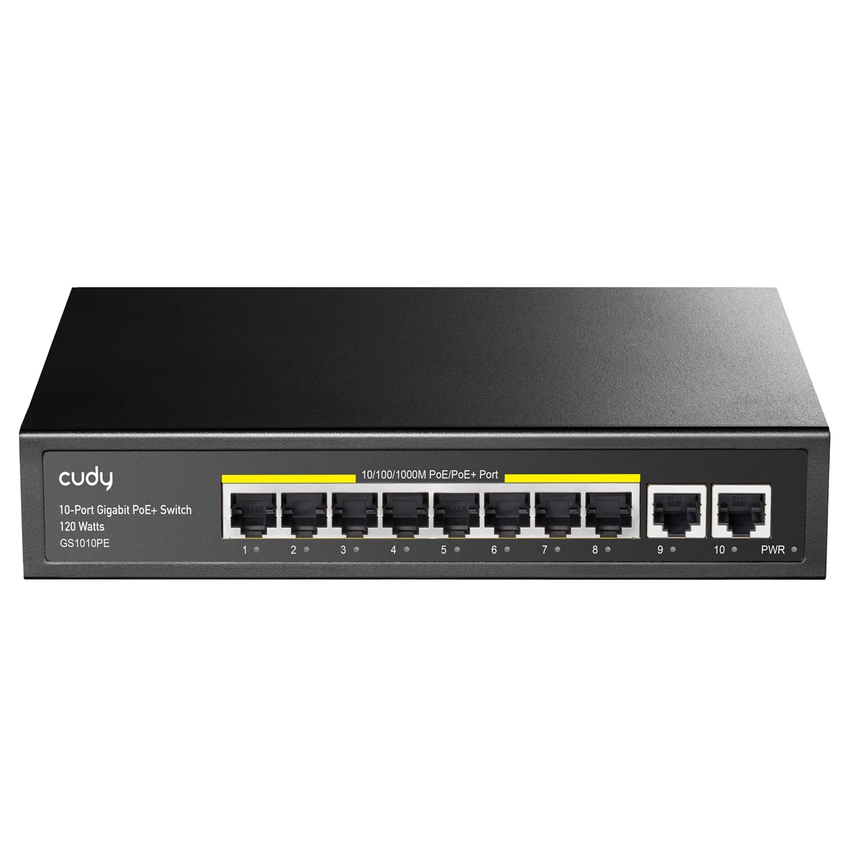 

Cudy GS1010PE 10-Port Gigabit Ethernet Unmanaged PoE Switch, with 8 x PoE+ @ 120W, Desktop/Rackmount, CCTV/VLAN Mode, 802.3af/at