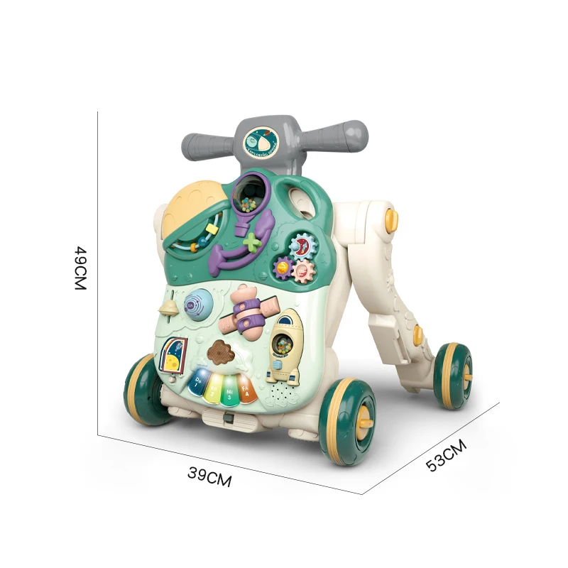 

2022 Multifunction Education Intelligence Baby Sit to Stand Plastic Music Stroller Car Baby Walker Toys