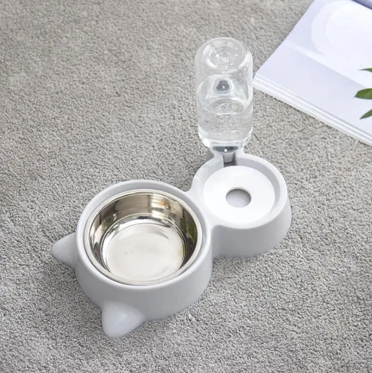 

New design automatic pet feeder water non-toxic pet bowl food water container for dogs cats, Gray,blue,pink