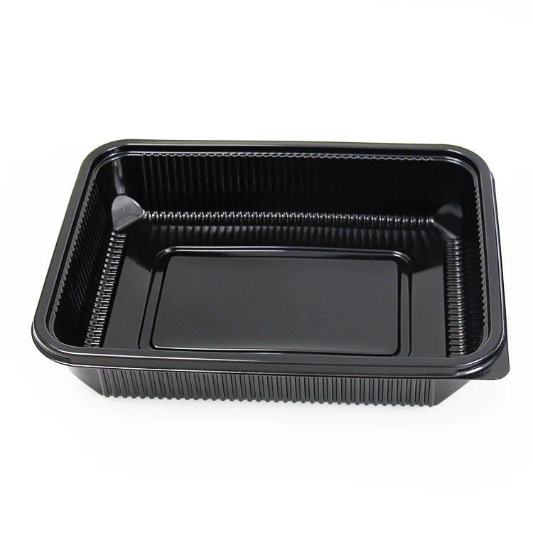 

Disposable Pp Plastic Bento Lunch Box, Black white clear