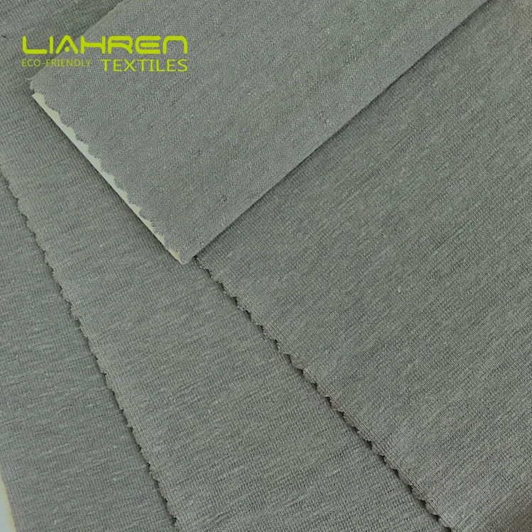 
eco-friendly hemp fabric hemp jersey fabric with 53%hemp 44%organic cotton 3%spandex tshirt knitted fabric 