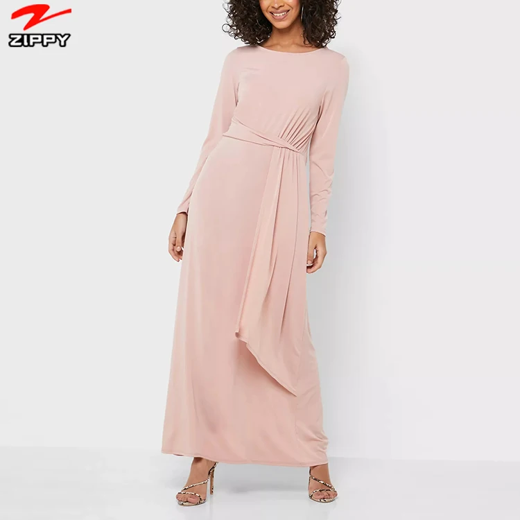 

Zippy Indian robe Spring casual dress Long Sleeve Women Elastic Capsule Casual modal Dress, Customized color