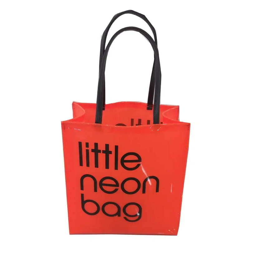 

new product little neon bag pvc shopping bag hand bag, Brown,red,blue,yellow,pink