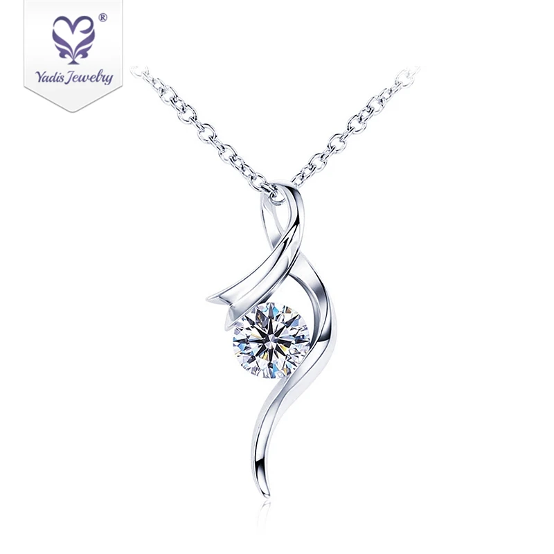 

Yadis fashion jewelry 925 sterling silver white gold plated jewelry moissanite diamond pendant necklace for women