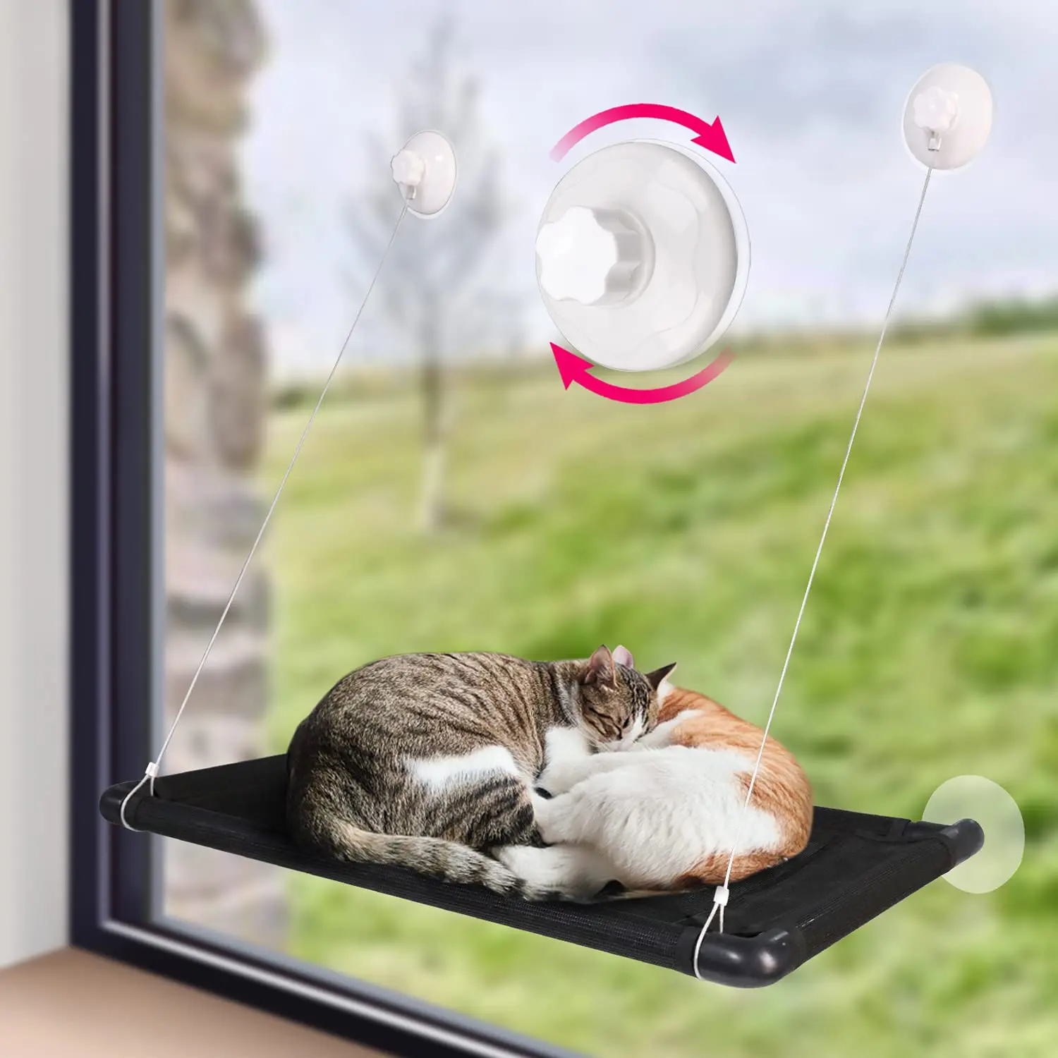 

Safety Suction Cups Space Saving Sunbath Mounted Cat Window Perch Bed Cat Window Hammock