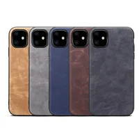 

Vintage leather skin shell case for iphone 11pro max, shockproof PC Back Cover for iphone 11 11pro 2019 new case