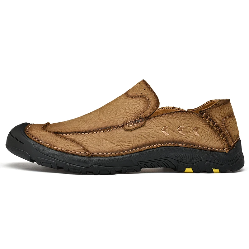 

2019New product high quality Slip On Leather Men Outdoors Casual shoes, Black,khaki