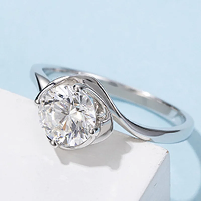 

1 Ct Luxury Moissanite Diamond wholesale Jewelry 925 Sterling Silver Pure D Color Whitemoissanite ring 18k gold