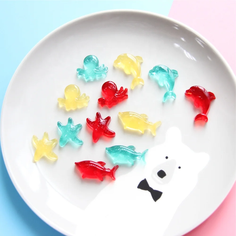 

FUNBAKY JSC3272 Marine style candy mold starfish octopus shark shape chocolate silicone mold crystal drop of glue making kits, Customized color