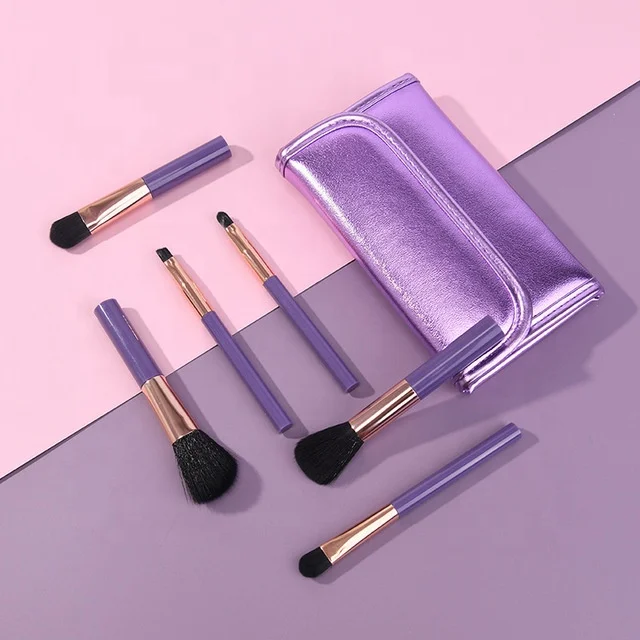 

BEAU FLY Wholesale 6pcs Professional Purple Makeup Brushes Set Women Make up Brush Kit with Bag