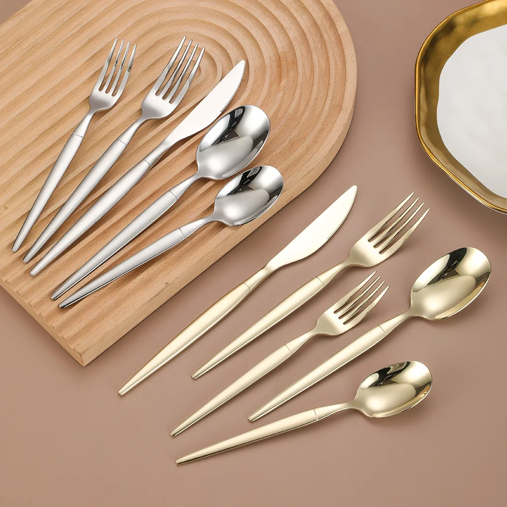 

Factory Hotels Cutlery Set Knife Fork And Spoon Tea Spoon Flatware Set 24pcs Stainless Steel Silverware Set