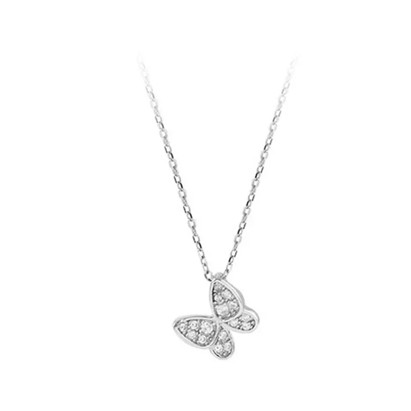 

ENSHIR Fashion Women Jewelry Micro Inlaid Zircon Butterfly Zirconia Pendant Necklace Wholesale
