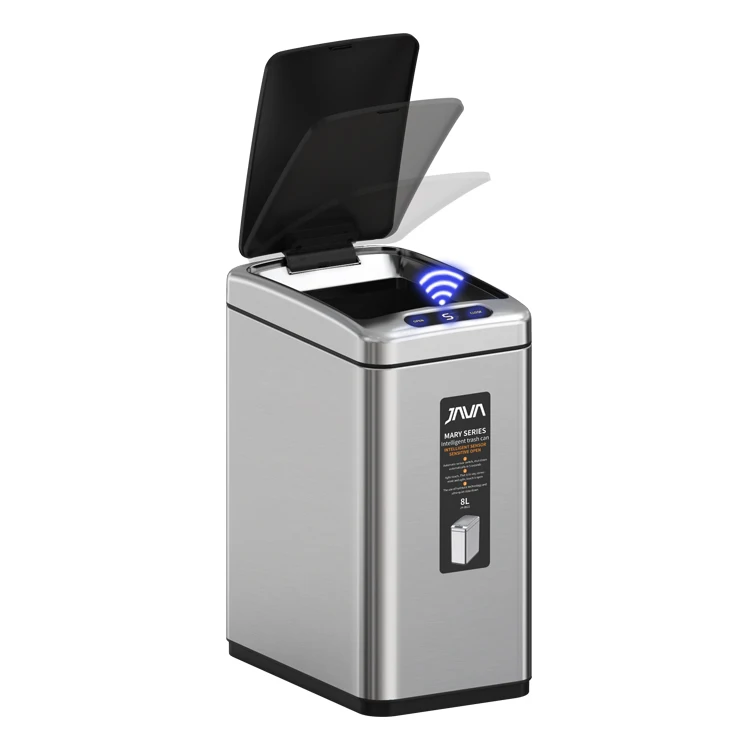 

No touch stainless steel automatic sensor custom color auto dustbin