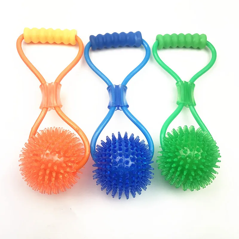 

Hot dog training pet supplies interactive spike ball with elastic drawstring ball molar spiky dog ball toy
