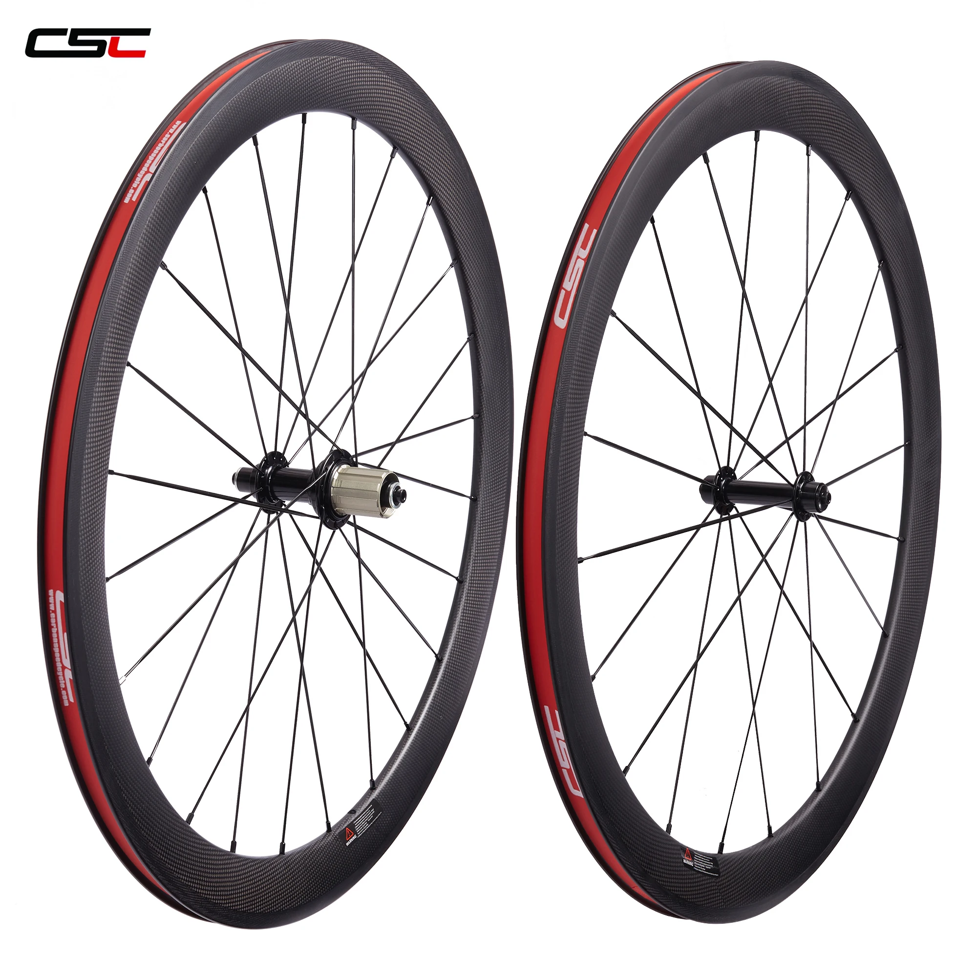 

CSC Carbon Bike Wheel Toray T800 25mm Wide U Shape 50mm Clincher Carbon Fiber Bicycle Wheelset with Powerway R13 hub from Europe