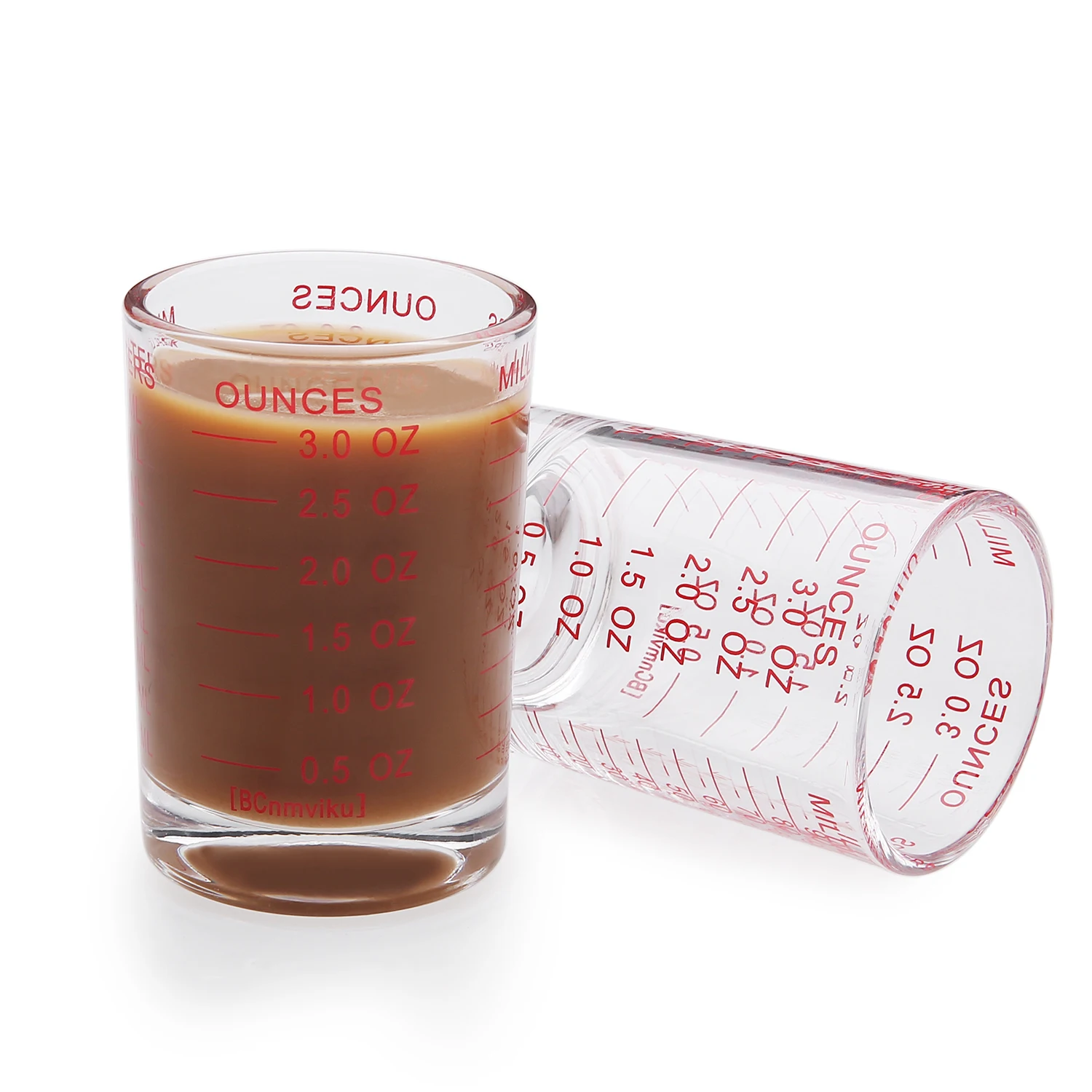 

BCnmviku 45 ML\ 90ML Glass Measuring Cup Espresso Shot Glass Liquid Glass Ounce Cup With Scale Kitchen Measure Tool Supplies, Transparent