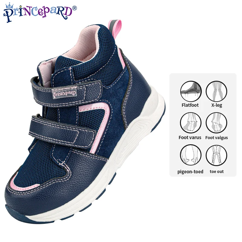

Princepard New Autumn Children shoes Factory Supply Leather Orthopedic Sneakers Shoes For Kids Girls With Arch Support
