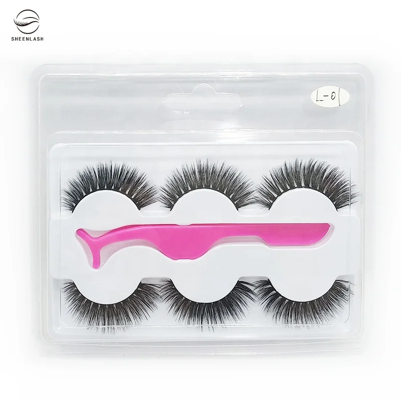 
Wholesale Private Label 3 pair lashes book kit of Faux Mink eyelashes 