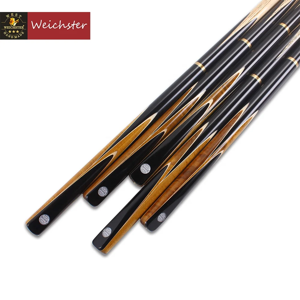 

Weichster 3/4 Jointed Handcraft Snooker Cue Stick Ebony Burl Wood Cue Butt