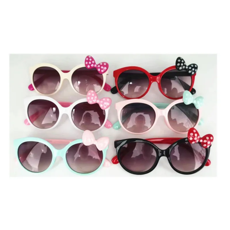 

1658 New bow-tie children's sunglasses boys and girls candy color UV protective kids sunshade glasses