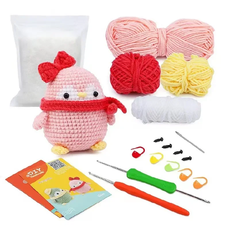 

Crochet Starter Kit for Kids Mini Soft PC Toy Kit with Step-by-Step Video Tutorials for Beginners to Create Baby Dolls