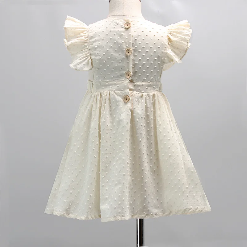 
Hot Sale Baby Girls Casual Party Skirt Kids Flower Ruffle Shoulder Floral Dress 