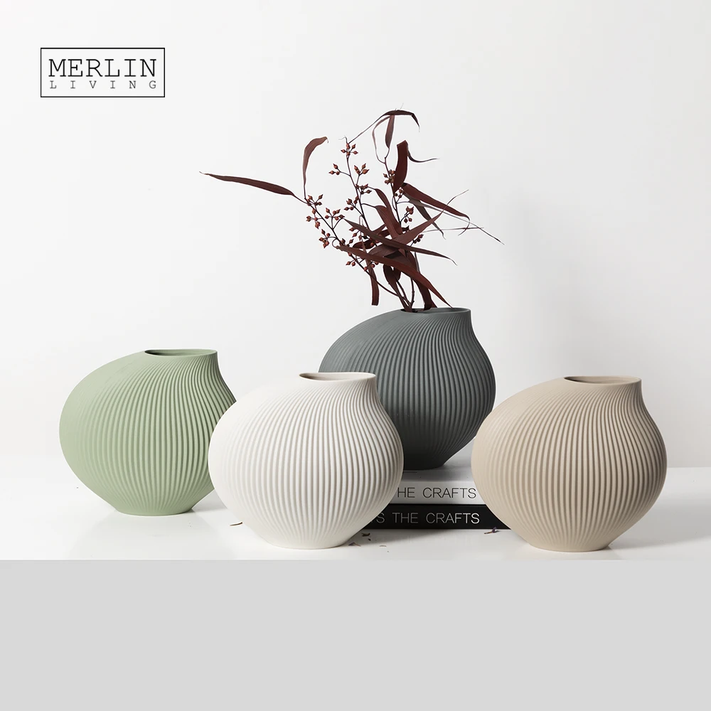 

Merlin Living Nordic vase decoration colorful ceramic vase for modern home decor white vase