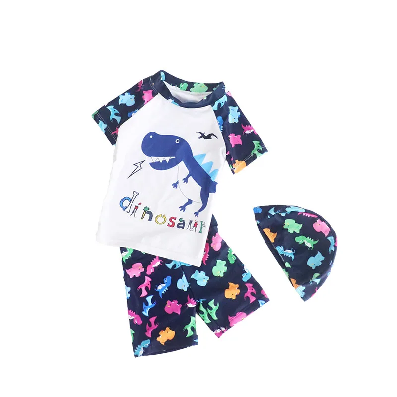 

Kids beach leisure sportswear, sun hat, boys children, split swimsuit, swimming trunks, quick-drying, pattern: lightning dragon