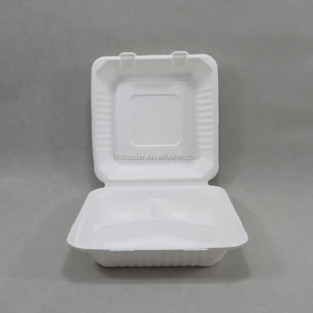

Wholesale Biodegradable Bagasse 3-compartment Food Box