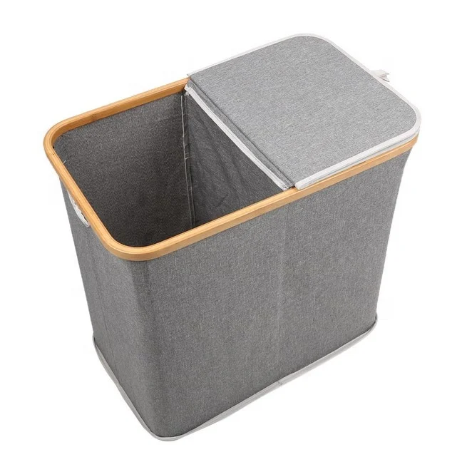 

90L Square Storage Bin Bag Large Hamper Collapsible Clothes Toy Basket Bucket Organizer Bamboo Dirty Clothes Hamper