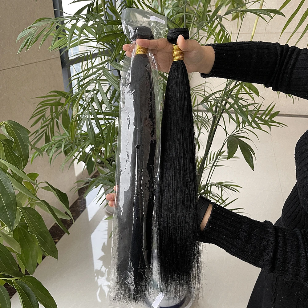 Wholesale Heavy Yaki Raw Indian Human Hair Light Yaki Double Drawn Cuticle Aligned Unprocessed Raw Virgin Indian Hair Vendor