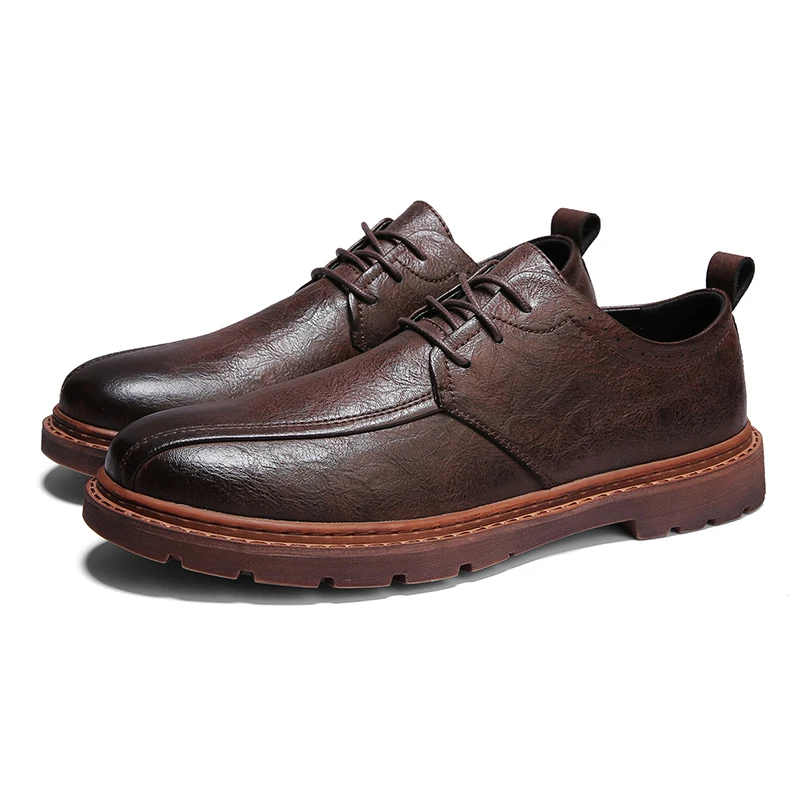 

2021 New Styles Men's Custom Logo Casual Leather Shoes Holiday Party Dress Shoes