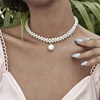 

2019 Ins style new design fashion simple choker beaded pearl necklaces for women