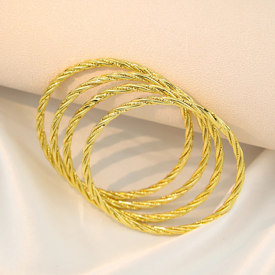 

Latest Arrival Twist Bracelet 4pcs 18K Handmade Gold Plated Bracelets Women