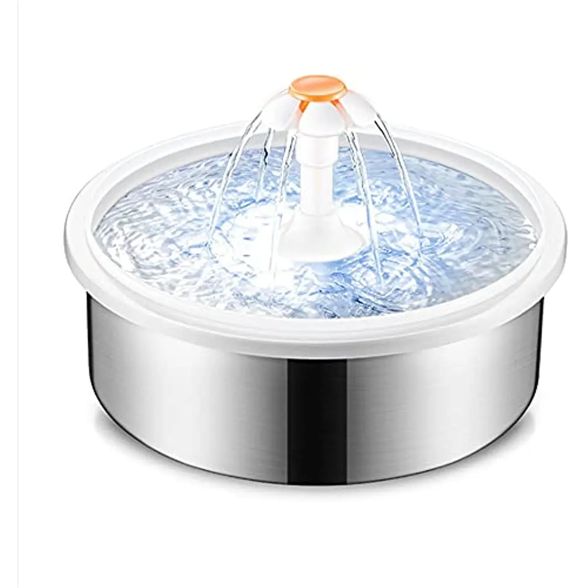 

2.2L Smart Water Cat Fountain Round Water Dispensers Stainless Steel Matt Electronic Cat Water Fountain Filter Cat Supplies