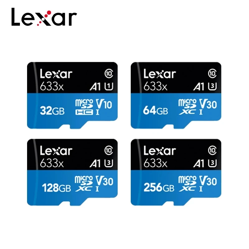 

Original Lexar 633x Memory Card 32GB SDXC Class 10 Max Read Speed 95M/s Trans-flash Card 64GB 128GB U3 UHS-I V30 TF card