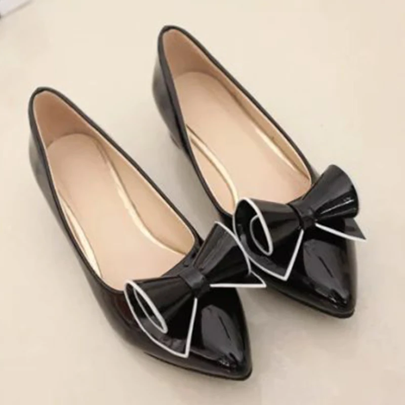 

HLS374 bowknot flowers profession low heels dress women shoes sandals, White, black, pink