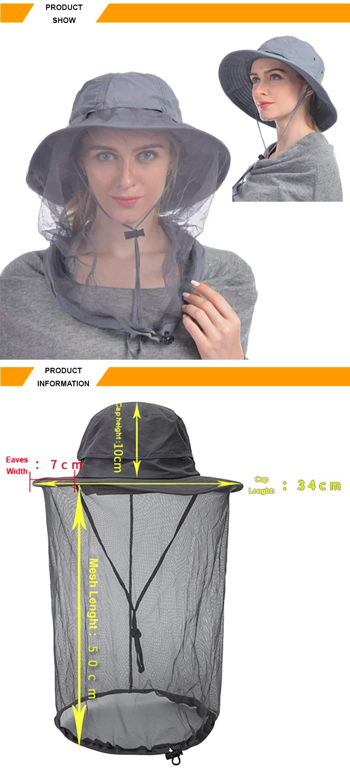 Buy Bucket Hat,Mosquito Hat,Camping Hat 