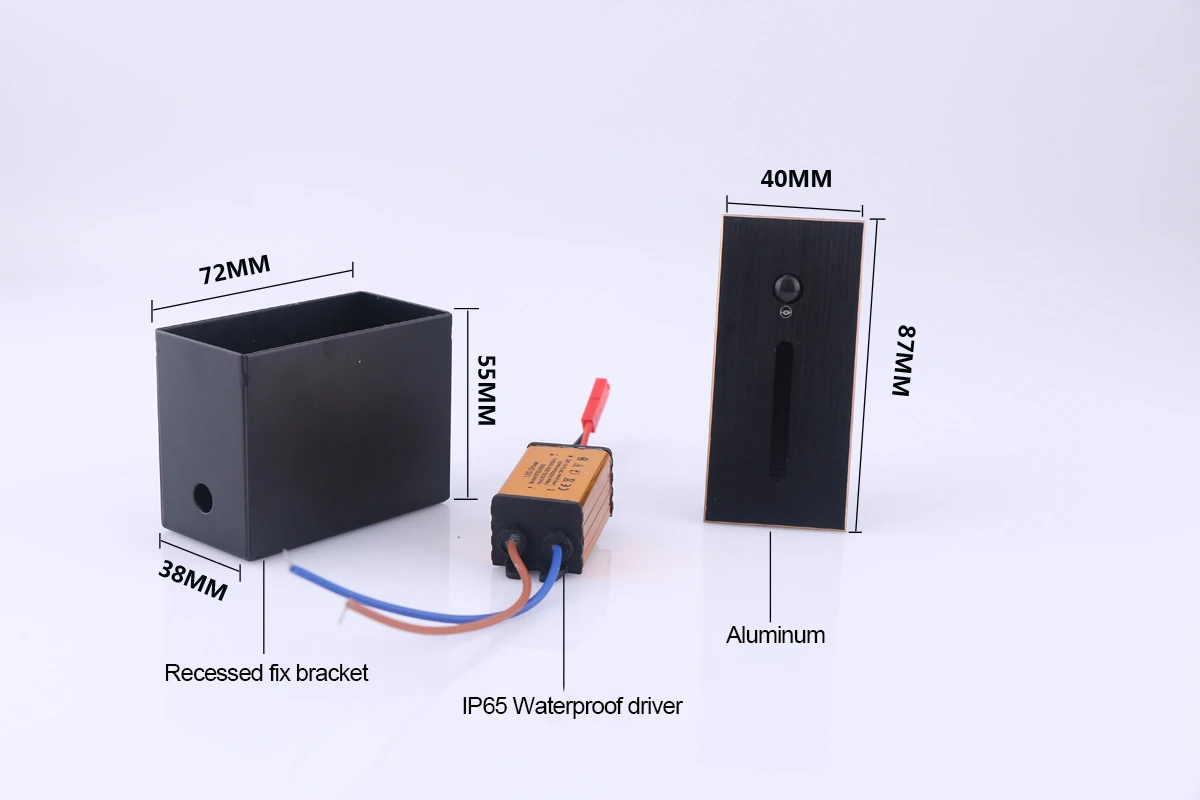 3W Embedded LED Step Light Sensor Flicker-free AC85-265V Stair Step Walkway Corner Light Sensor for outdoor