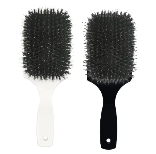 

Professional black boar bristle wooden natural hair brush, As pics