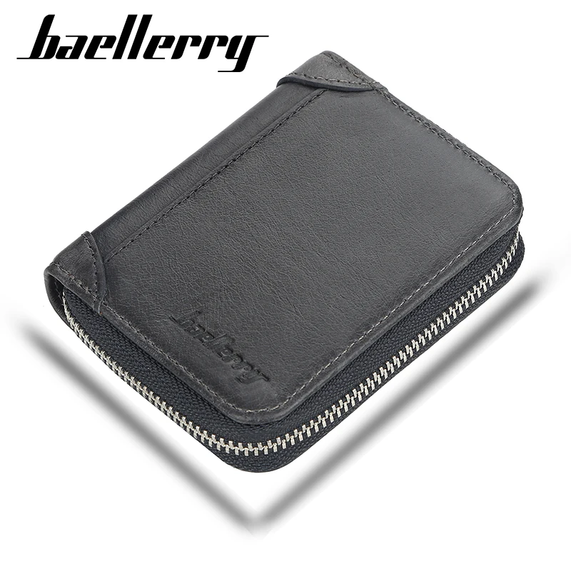 

Baellerry handmade unisex minimalist multifunction vintage vegan PU leather money clip card holder porket purse, Black,brown,khaki,or custom