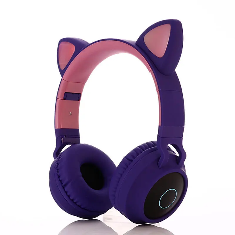 

Newest SBT028C Cute Cat Ear Wireless Headphone Blue-tooth 5.0 With Microphone And LED Light