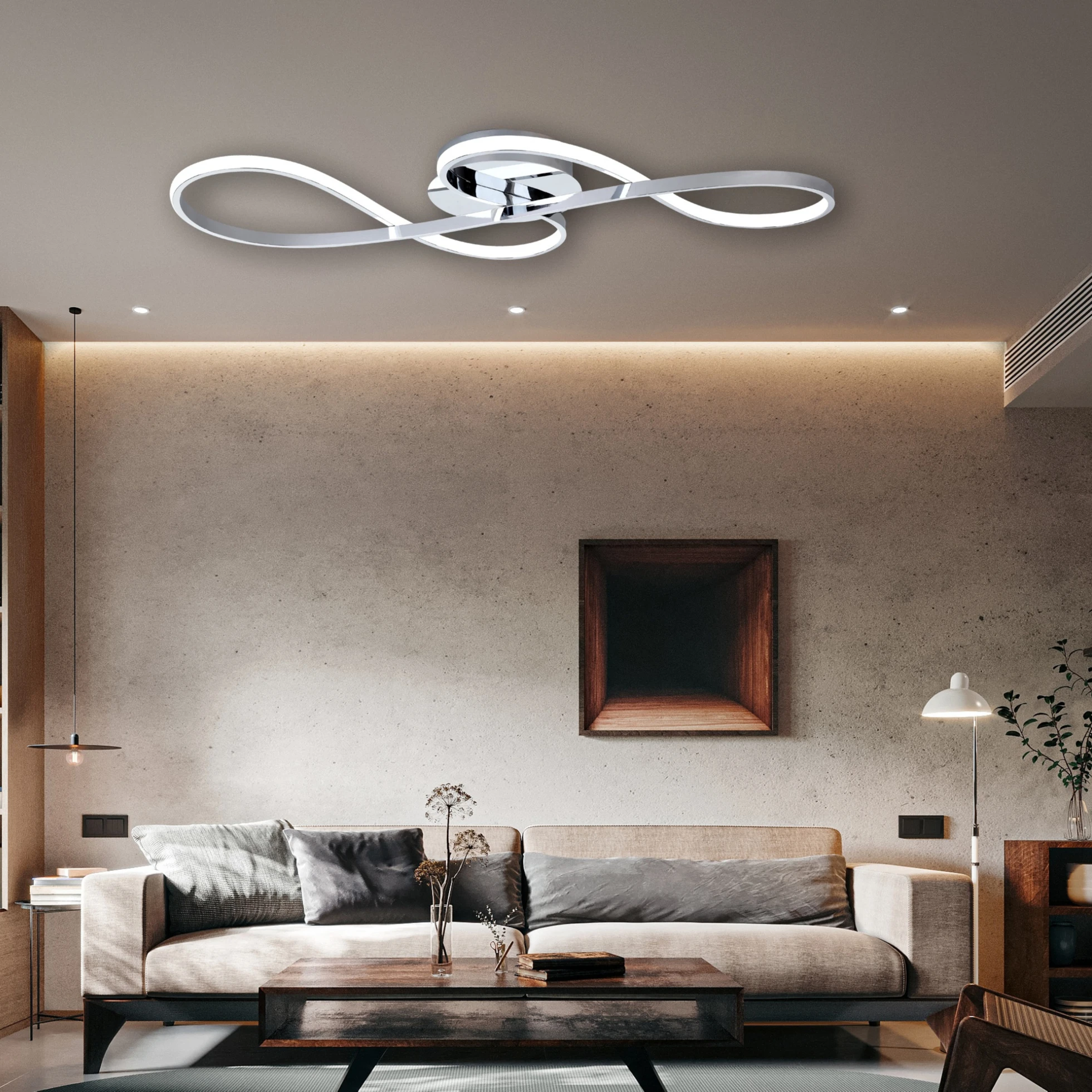 
Zhongshan factory Residential&Hotel aluminum available modern dome light note shape led ceiling lamp  (1600056938098)