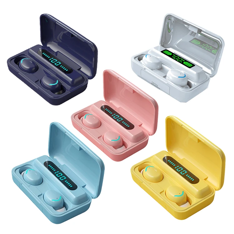 

TWS f9 Headphones TWS Earbuds Wireless f9 Earbuds Wireless Earphone f9 TWS Wireless Headset Earphone Headphone, White/pink/blue/yellow/green