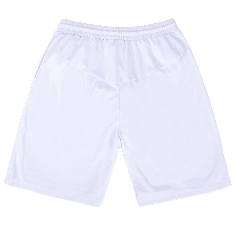 White Custom Mesh Fabric Breathable Blank Wholesale Mens Sport Shorts
