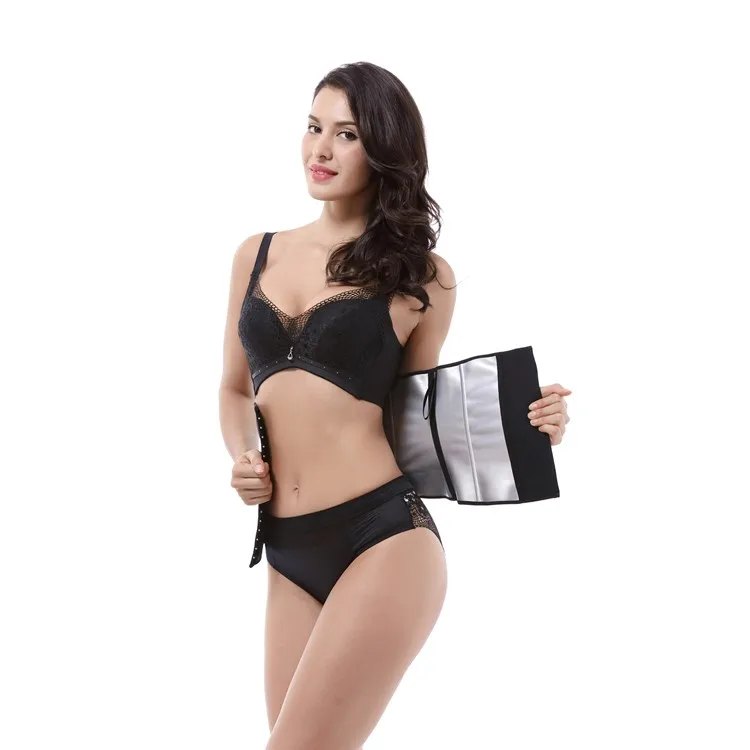 

Speed Up Weight Loss Workout Silver Sauna Waist Belt Tummy Wrap Waist Trimmer Sweat Slimming Waist Trainer