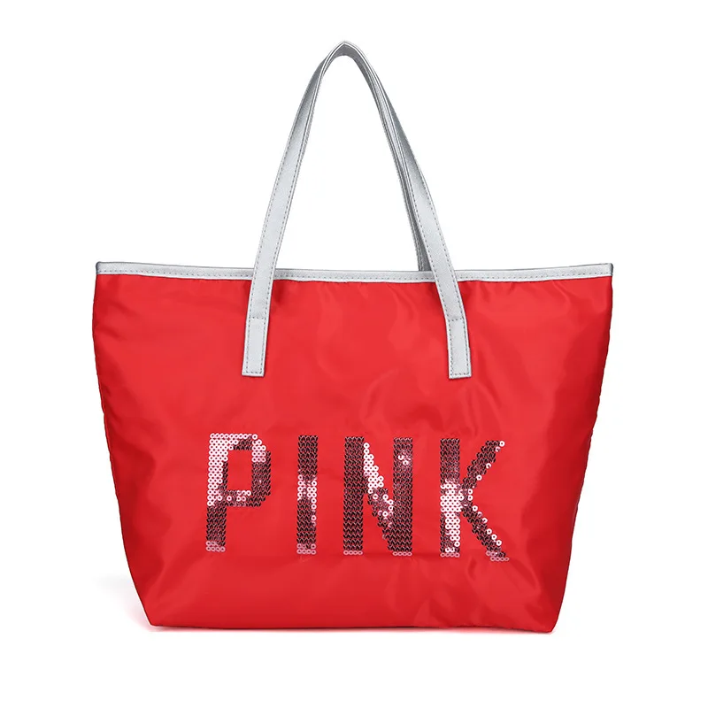 

Customized New Fashion Sequin Pink Handbag Large Capacity Shopping Shoulder Bag Women Tote Bag Pink Women Handbag, Red,purple,sky blue,blue,black,pink,rose red,gray,custom color