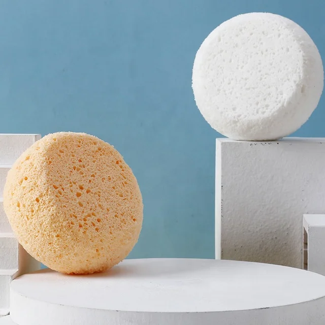 

BEAU FLY New Design Large Round Facial Cleansing Sponge Private Label Cleaning Puffs, Skin color, white, green, chocolate